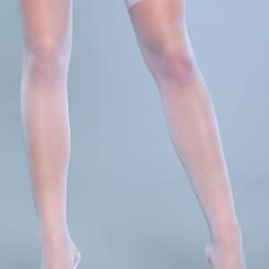 Pour me faire plaisir: Bas bande autofixante Lace Over It - Blanc