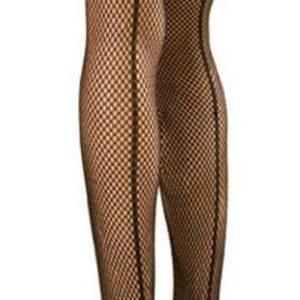 Pour me faire plaisir: Bas résille avec couture - Noirs
