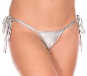 Pour me faire plaisir: String métallique à noeuds Iris - Argent