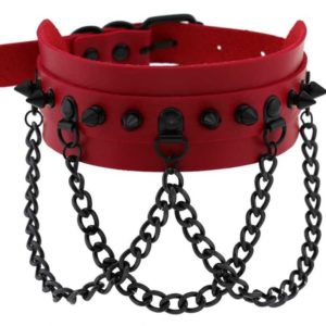 Pour me faire plaisir: Collier à pointes Piky Rouge-Noir