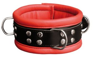 Pour me faire plaisir: Collier en cuir 6.5cm Rouge