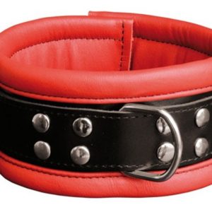 Pour me faire plaisir: Collier en cuir 6.5cm Rouge